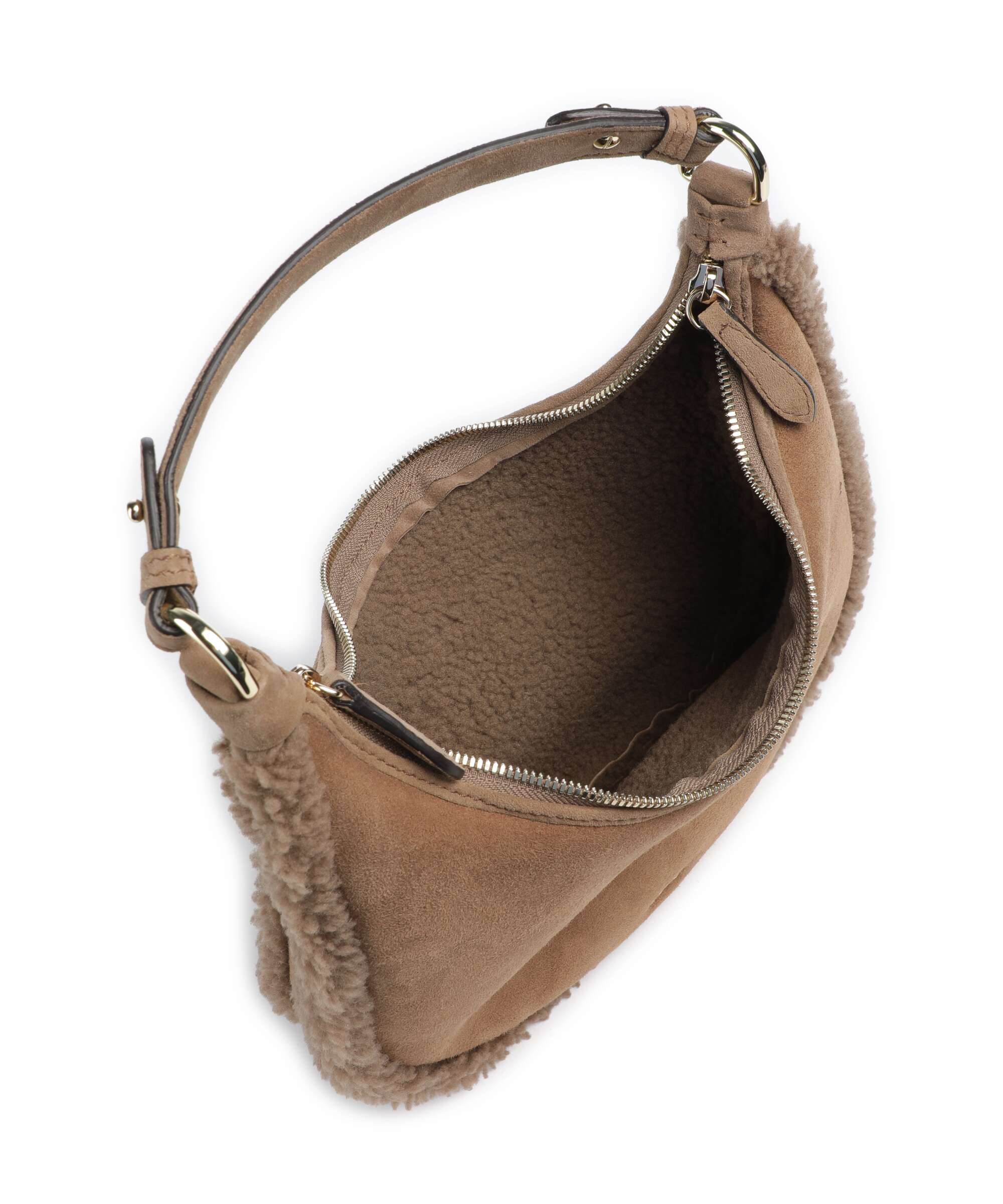 Abro Shearling Nana Mini Shoulder bag cappuccino