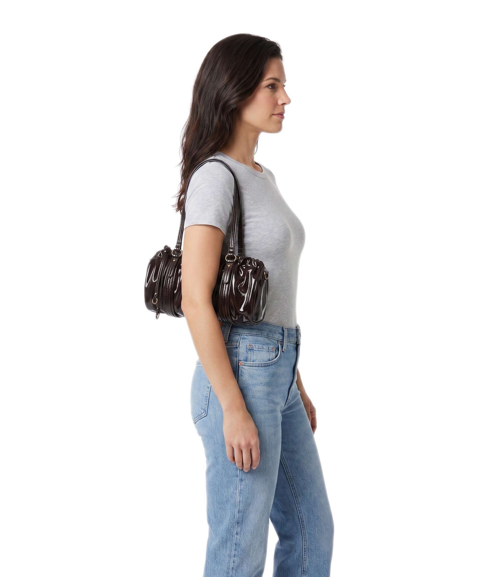 Liebeskind Faye Shiny XS Shoulder bag deep soil