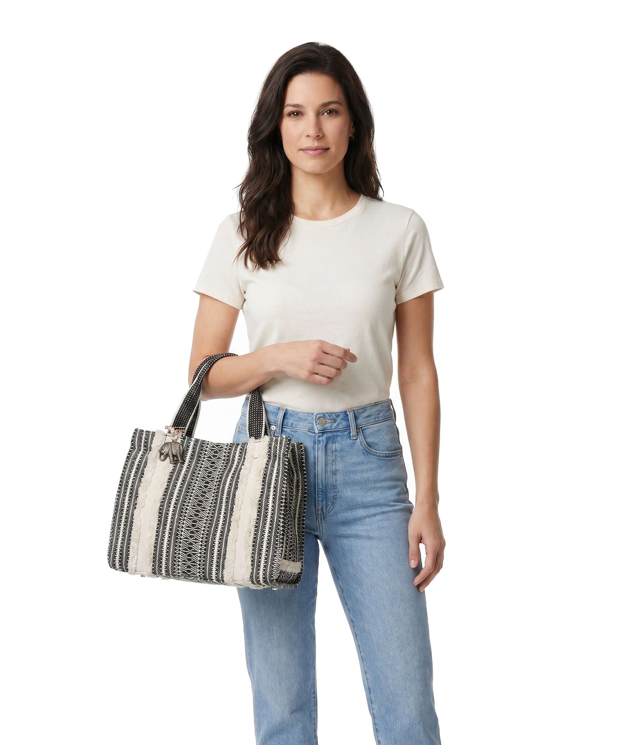 Anokhi Handbag black/white