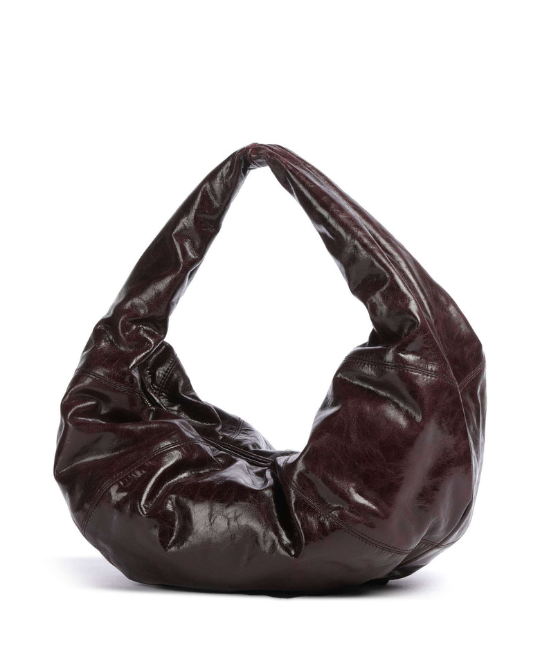 Les Visionnaires Greta Icon Crinkle Hobo bag bordeaux red