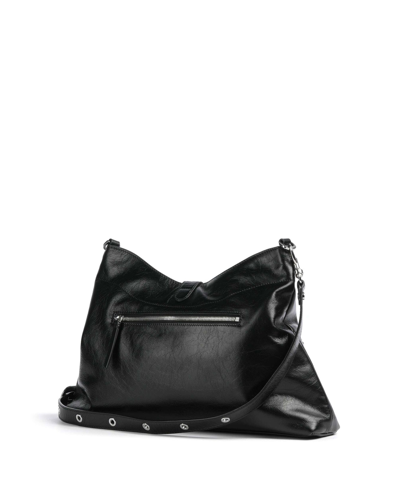 Les Visionnaires Elisa Rivet Glossy Hobo bag black