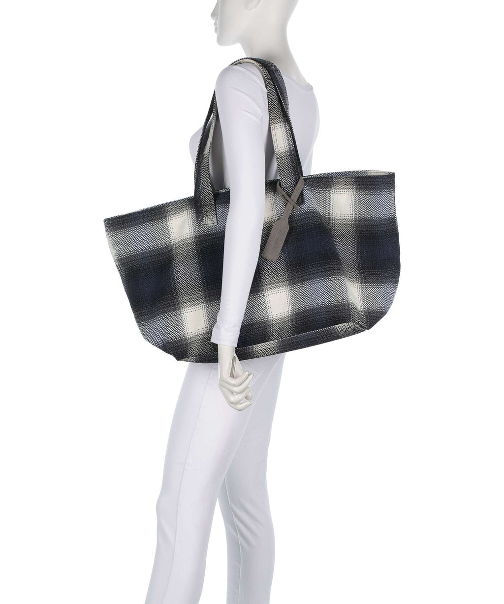 Les Visionnaires Alba Check Essential Tote bag check navy