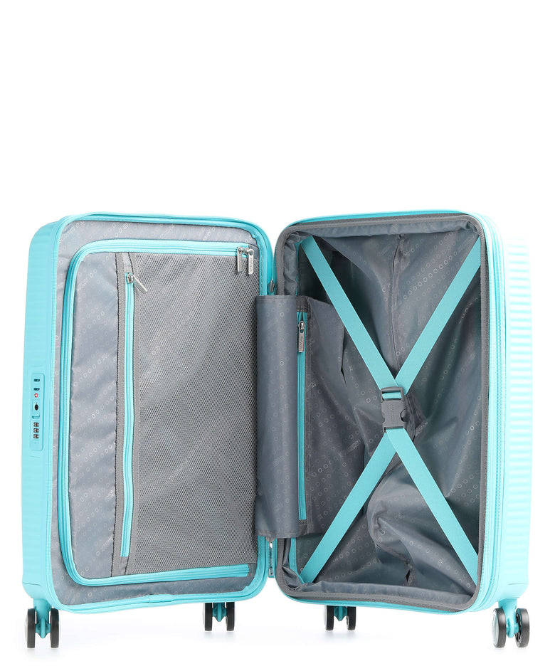 American Tourister Soundbox Spinner (4 wheels) poolside blue