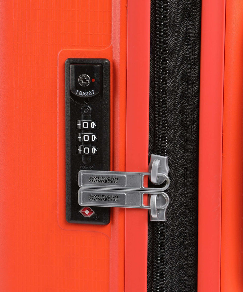 American Tourister Aerostep Spinner (4 wheels) bright orange