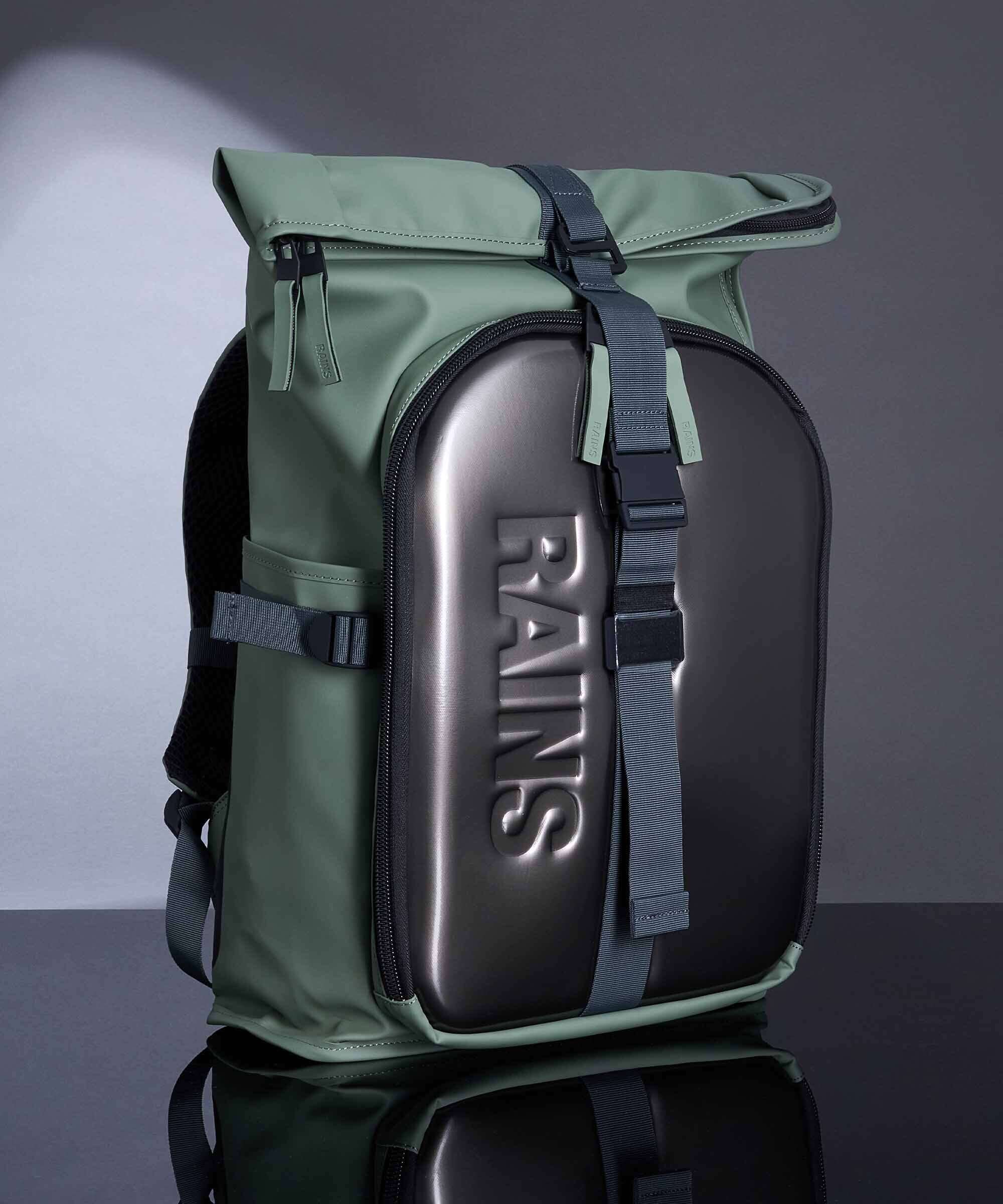 Rains Texel Moulded Rolltop backpack well