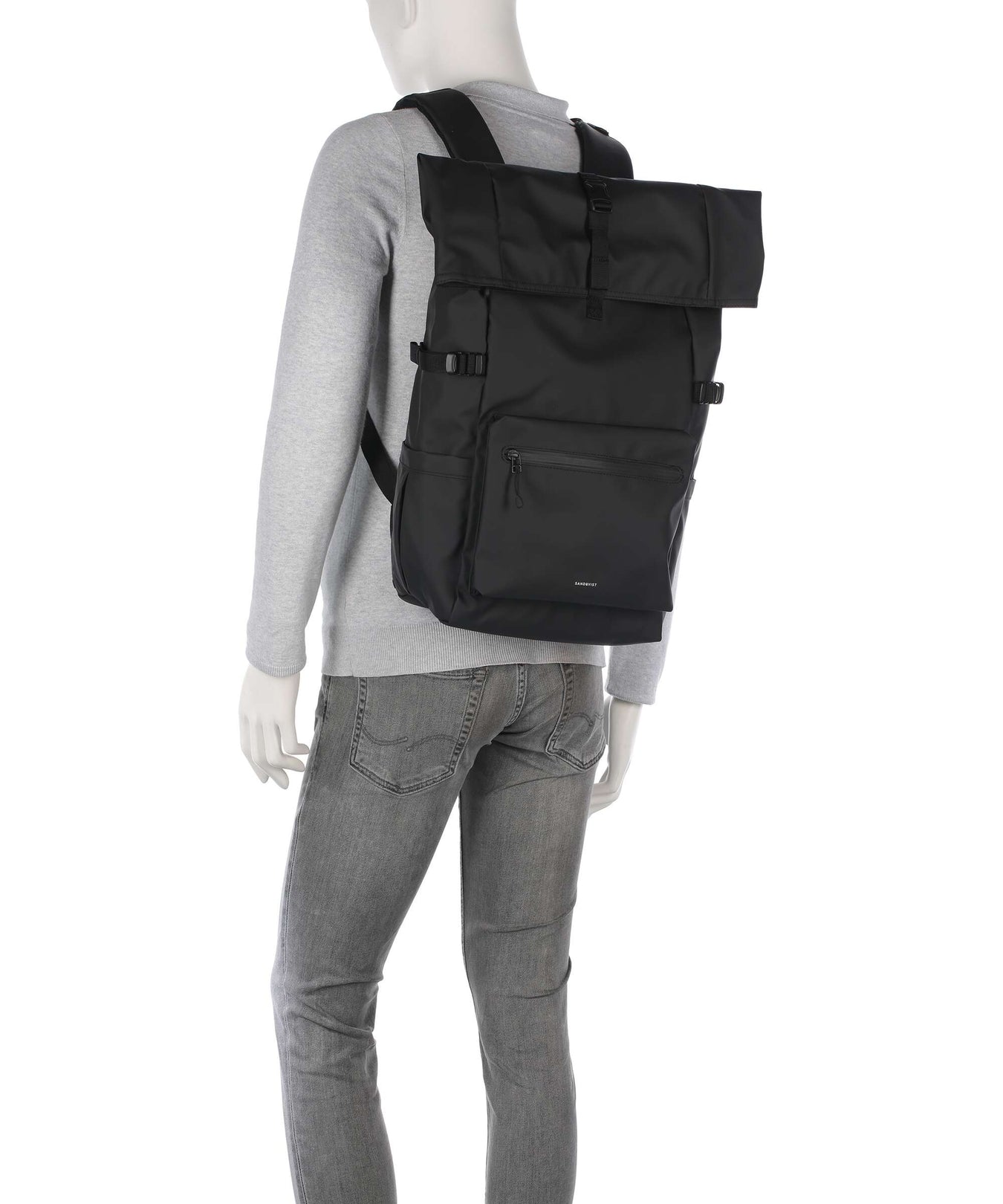 Sandqvist Stream L Rolltop backpack black