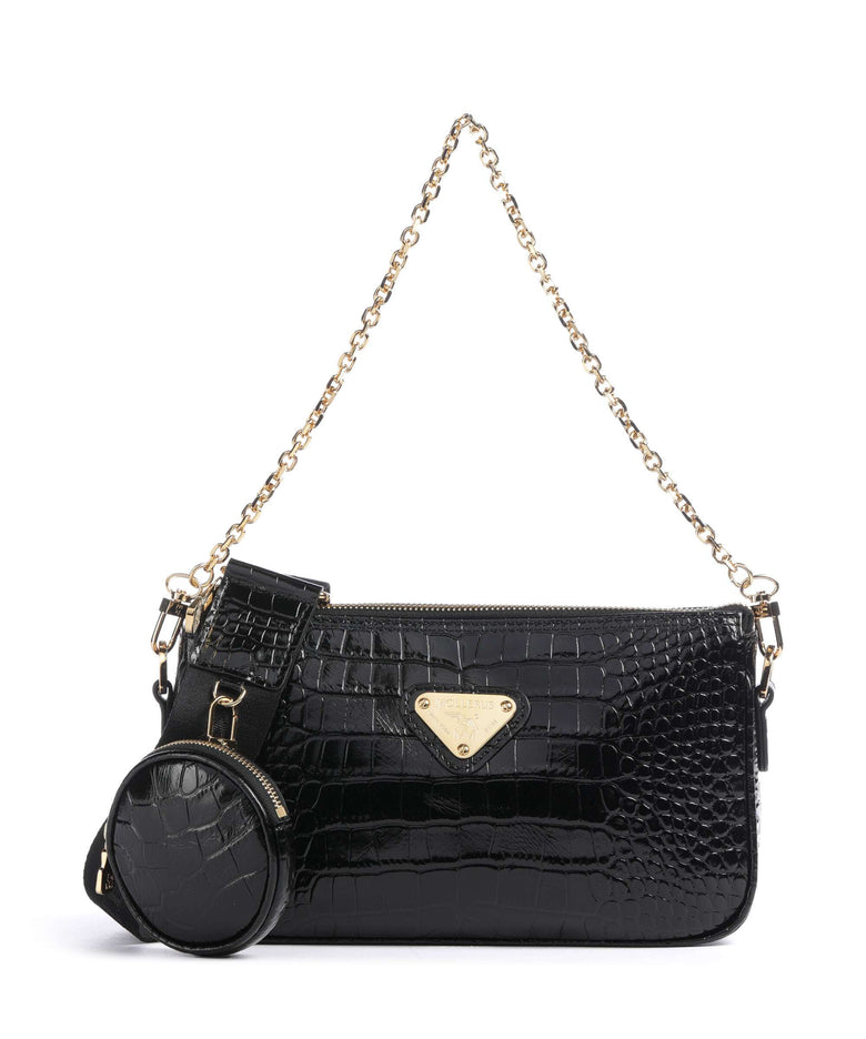 Maison Mollerus Croco Zell Shoulder bag classic schwarz