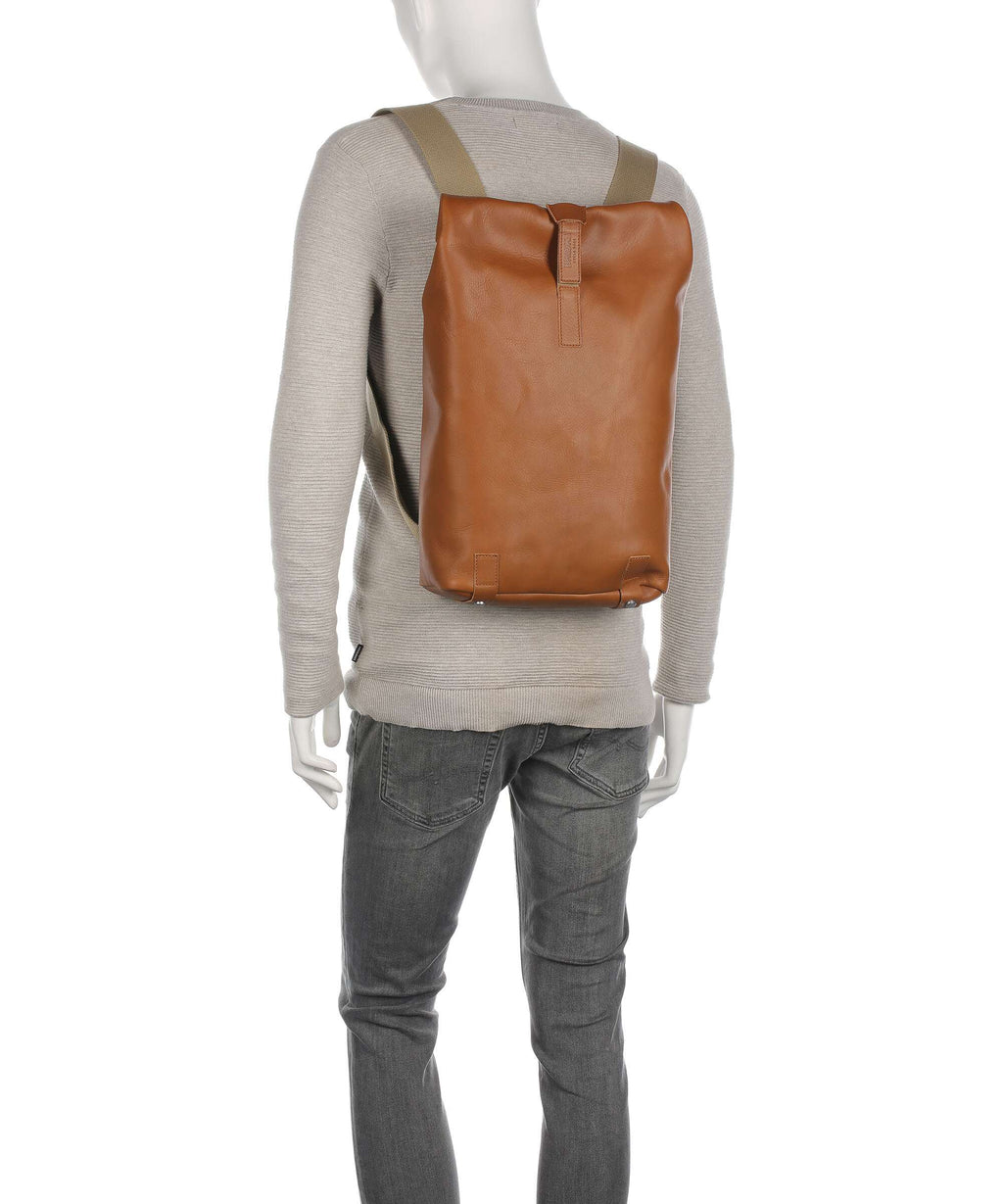 Brooks England Pickwick Leather Small Rolltop backpack cognac