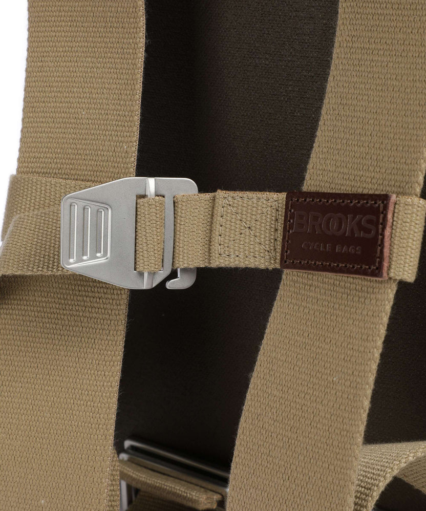 Brooks England Pickwick Patchwork Large Rolltop backpack moss