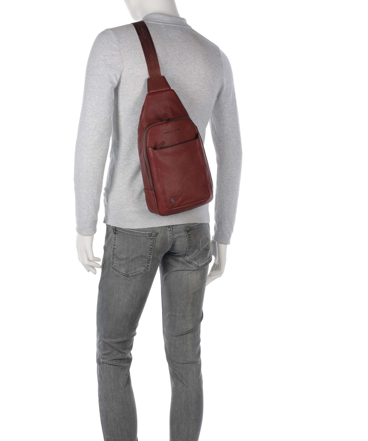 Piquadro Black Square Sling bag cuoio