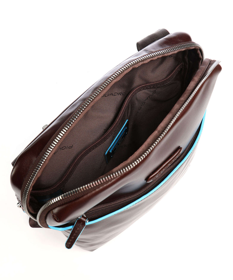 Piquadro Blue Square Crossbody bag mahogany
