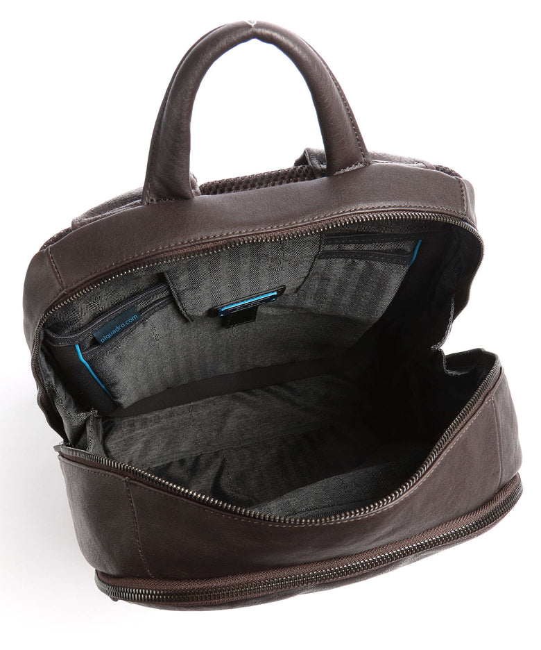 Piquadro Black Square Laptop backpack dark brown