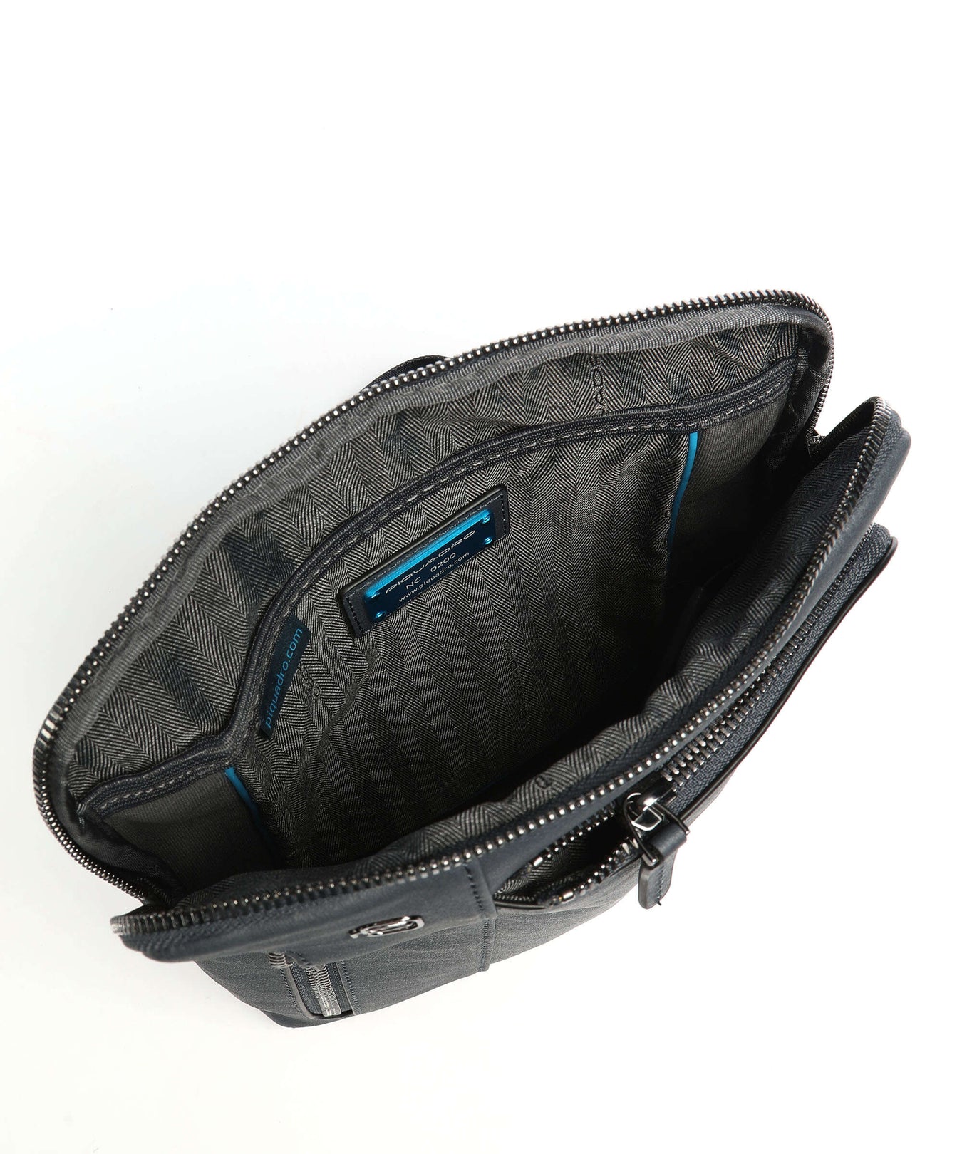 Piquadro Black Square Crossbody bag blue ocean