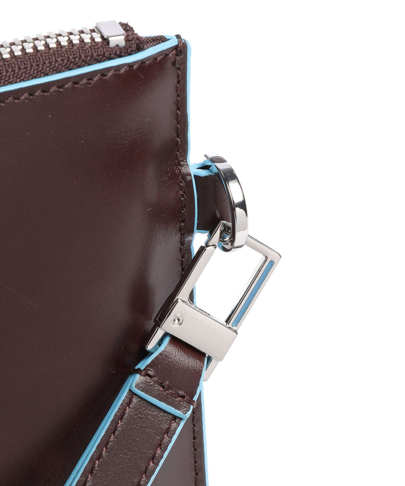 Piquadro Blue Square Wristlet mahogany