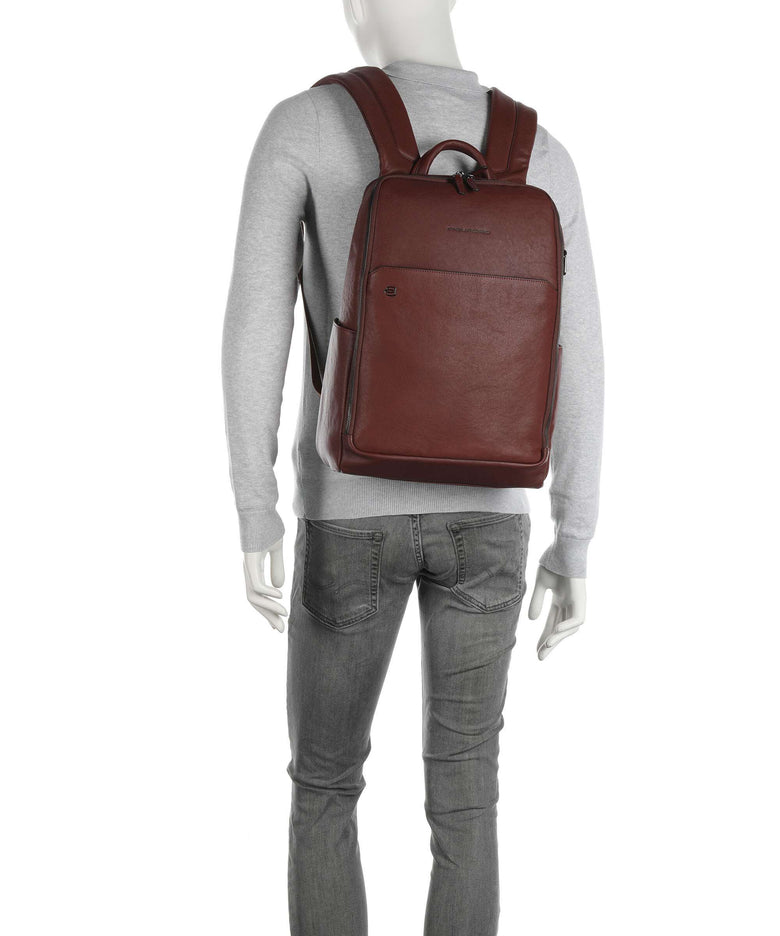 Piquadro Black Square Backpack tabacco