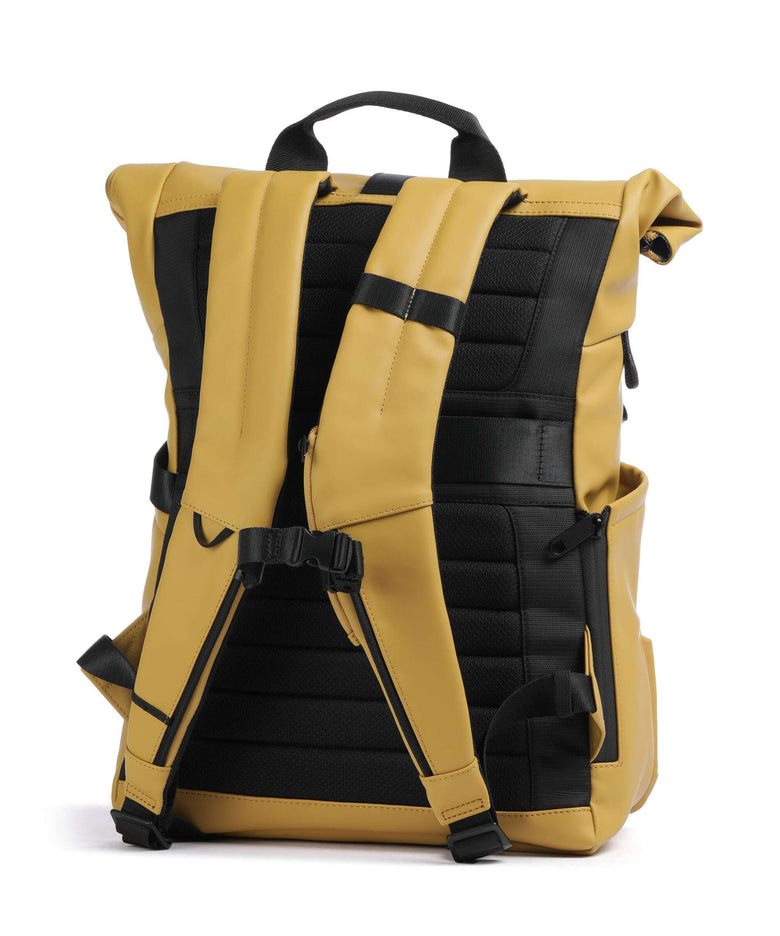 Piquadro Corner 2.0 Rolltop backpack ocra