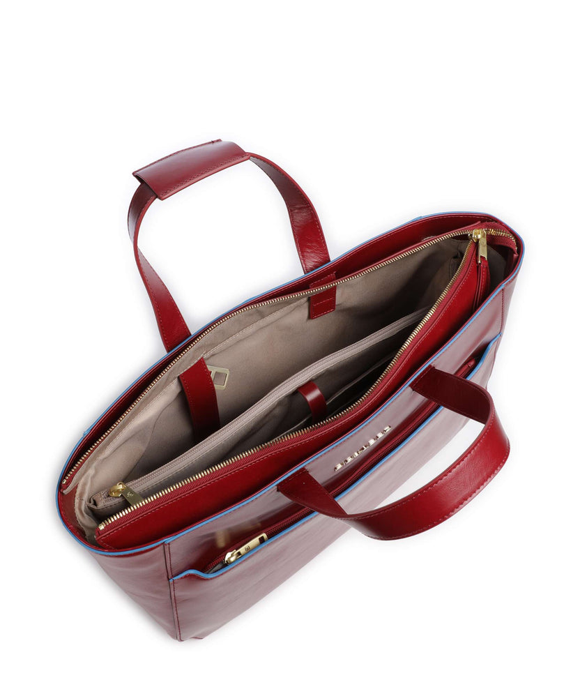 Piquadro Blue Square Briefcase red