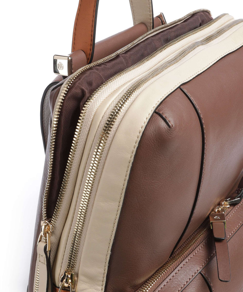 Piquadro Circle Laptop backpack marrone/beige