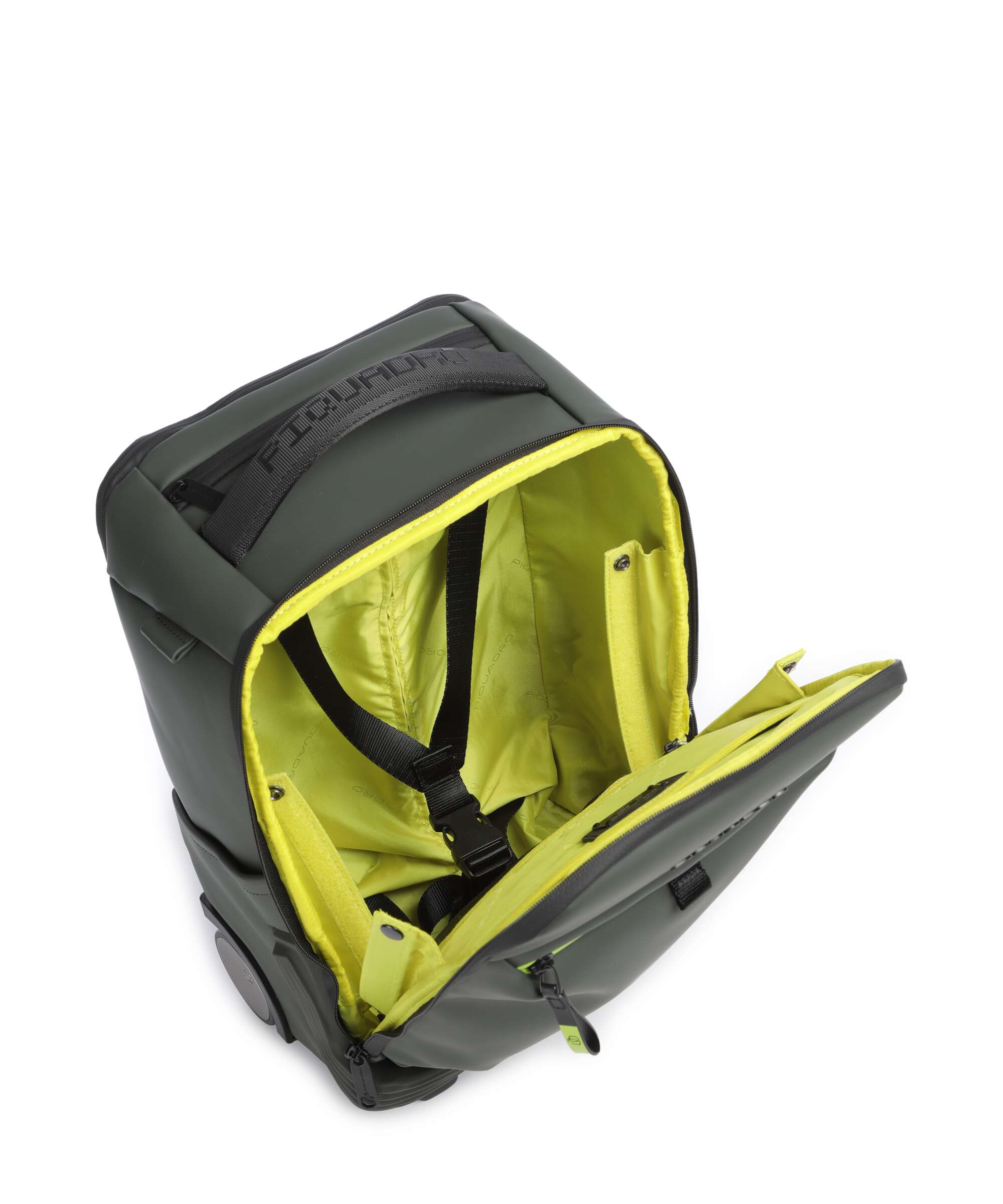 Piquadro Corner Backpack with wheels sage green