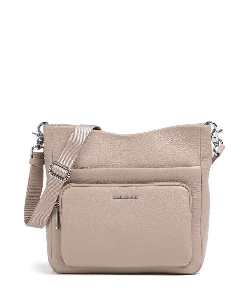 Mandarina Duck Mellow Leather Crossbody bag warm taupe