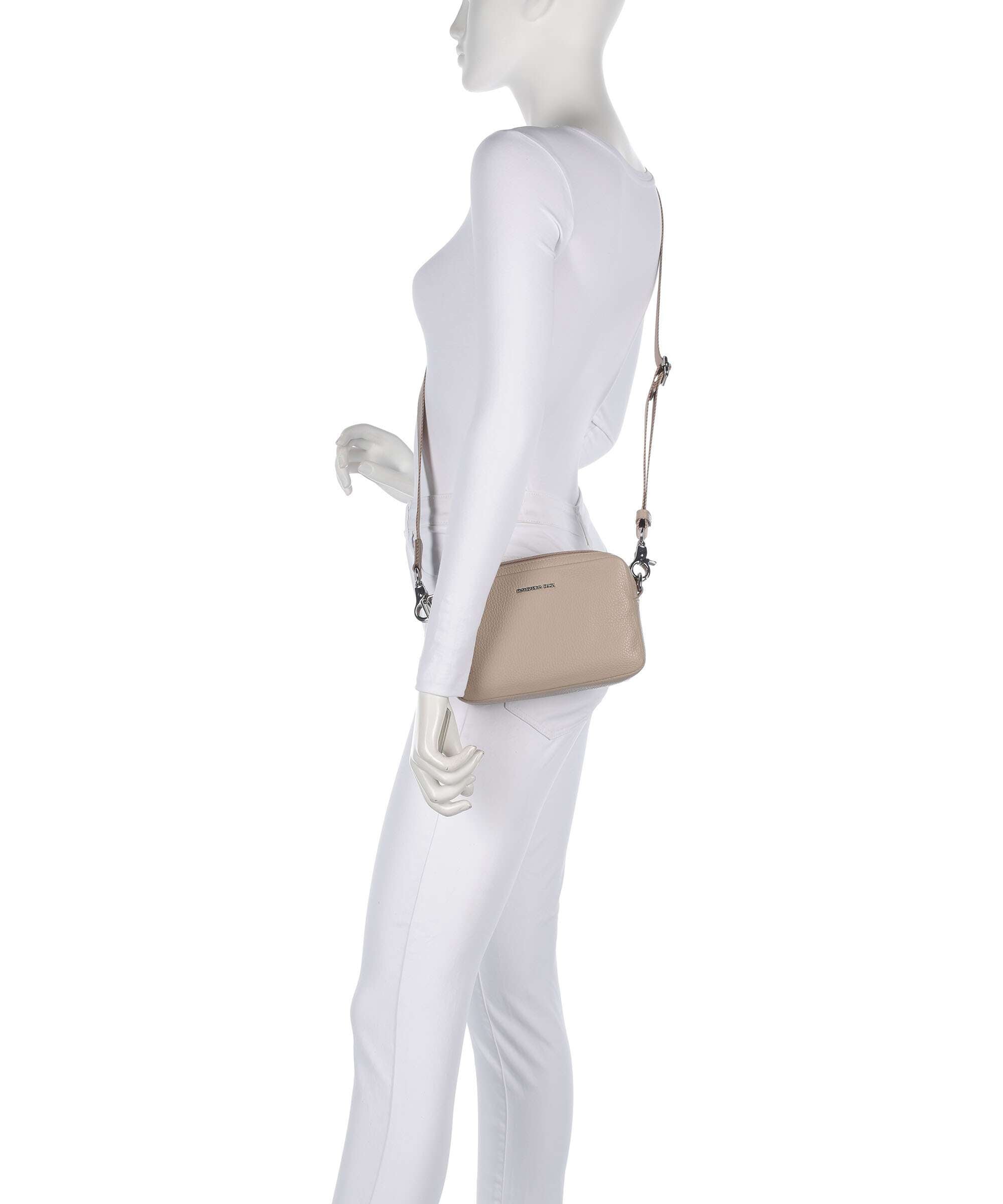 Mandarina Duck Mellow Leather Crossbody bag warm taupe