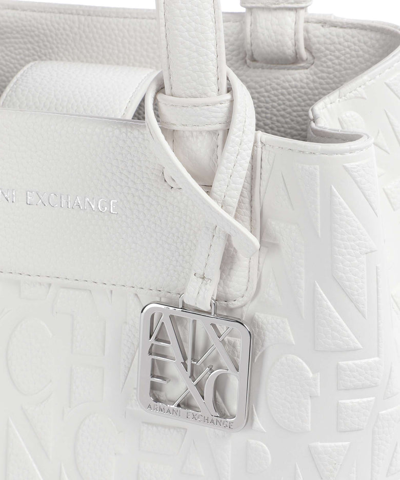 Armani Exchange Liz Monogram S Handbag off white