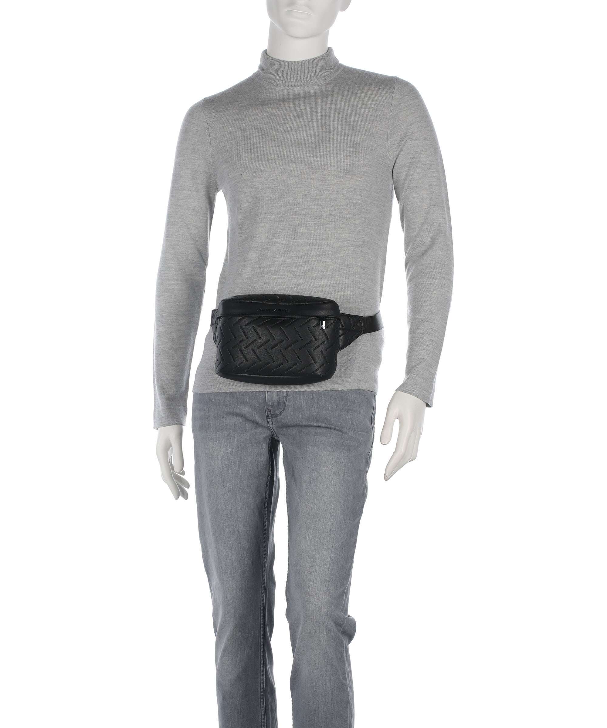 Armani Exchange Ginevra Embossed Belt bag black