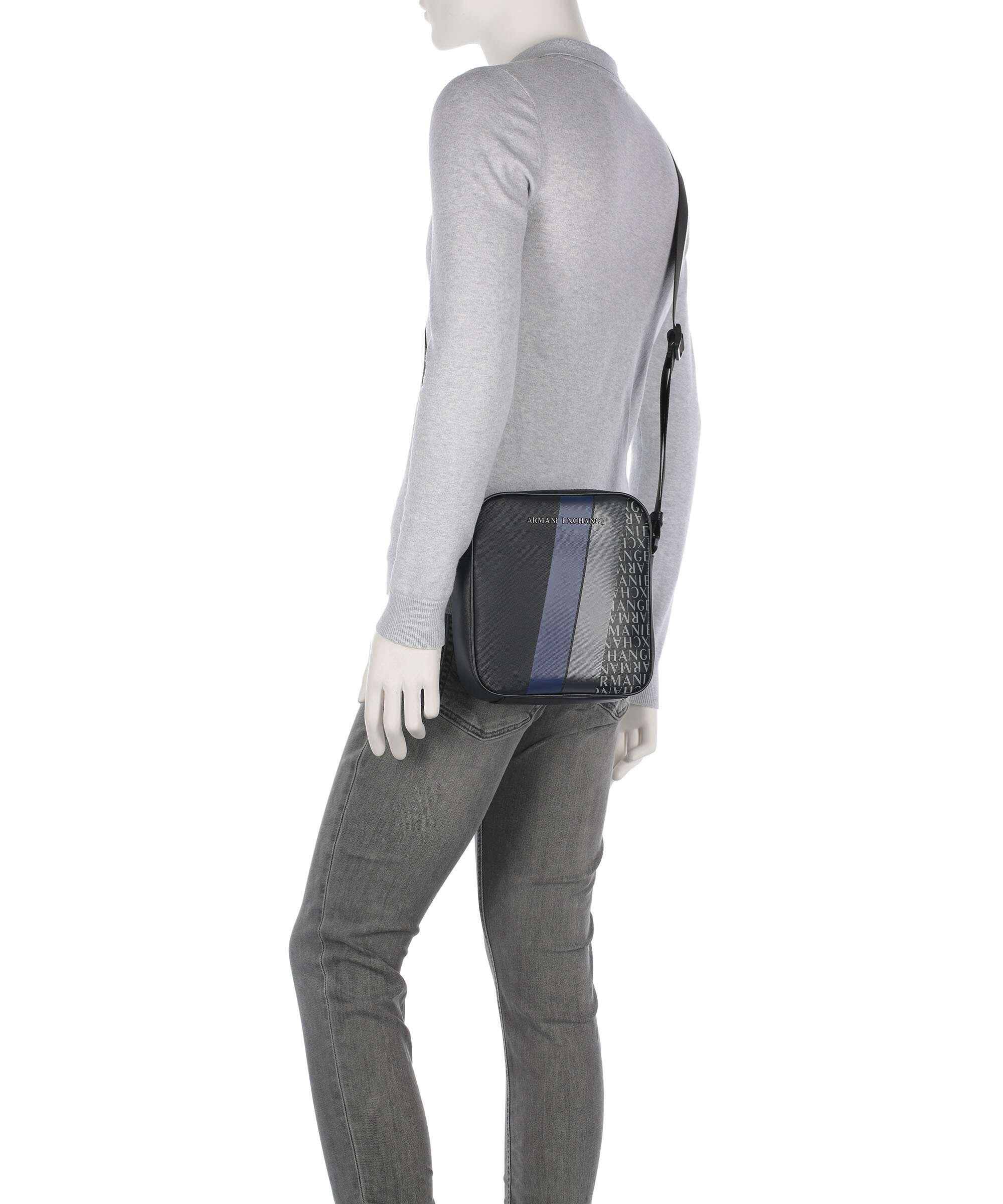 Armani Exchange Dylan Crossbody bag deep navy/estate blue/deep navy shiny