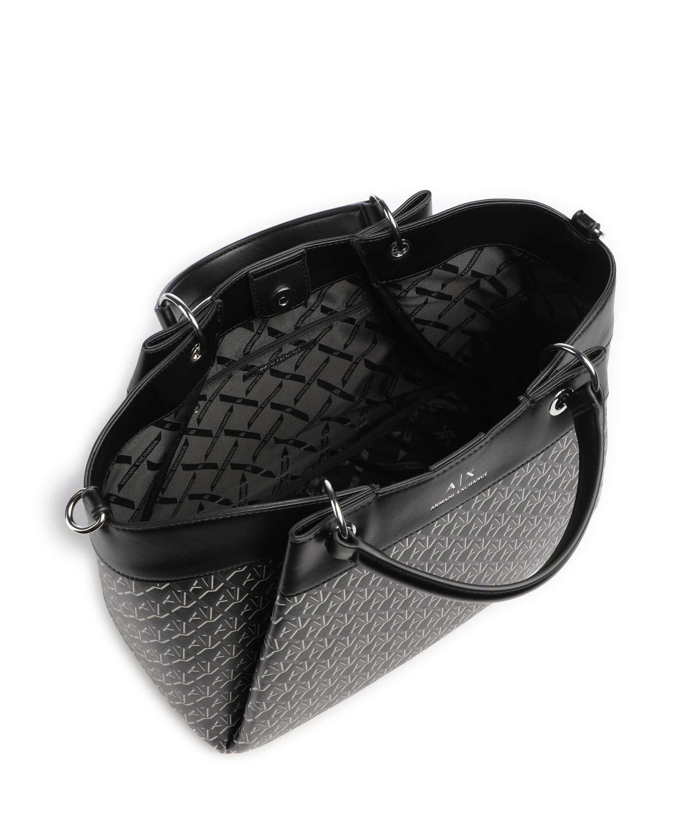 Armani Exchange Wave Monogram L Handbag black