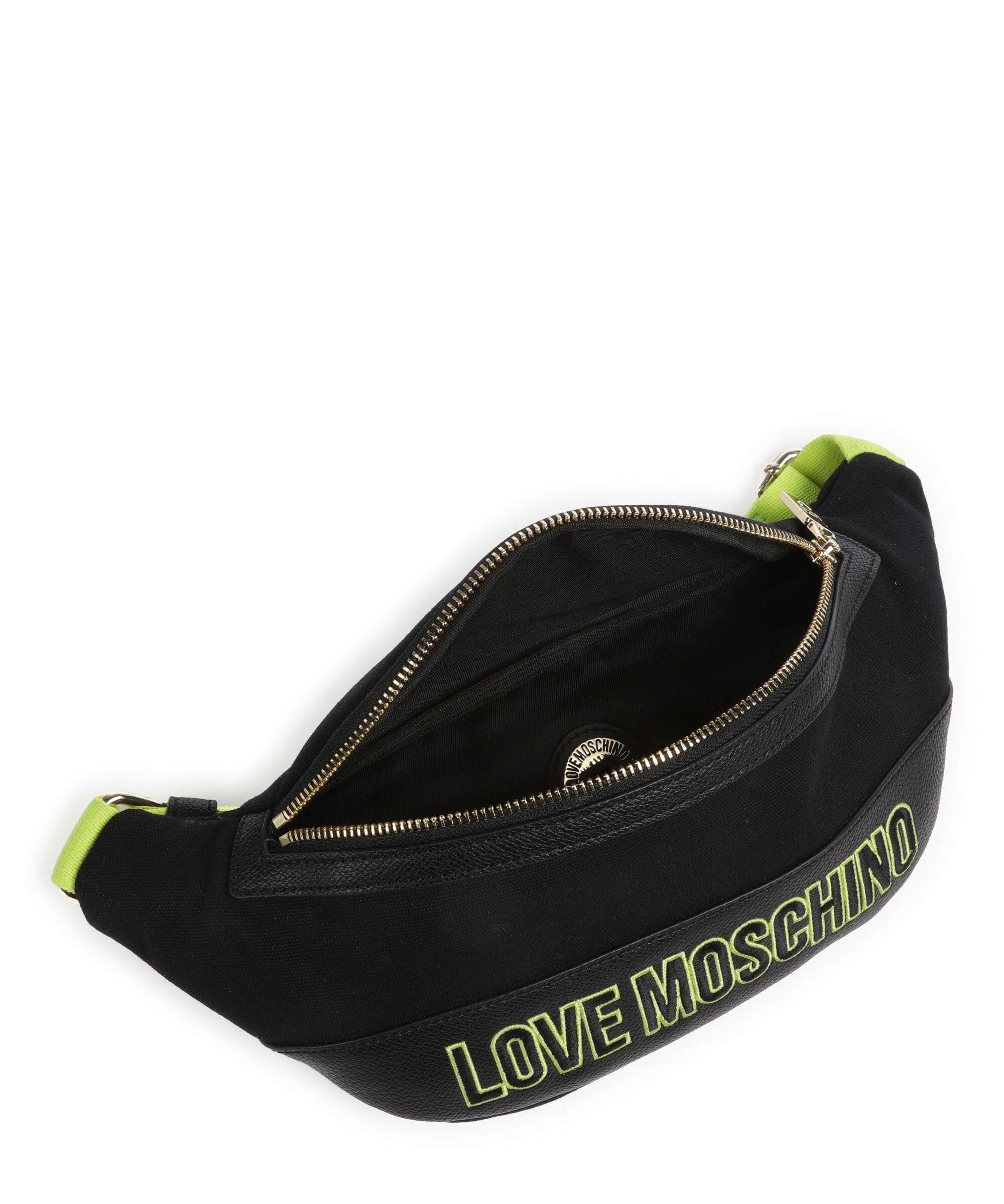 Love Moschino Free Time Belt bag nero/lime
