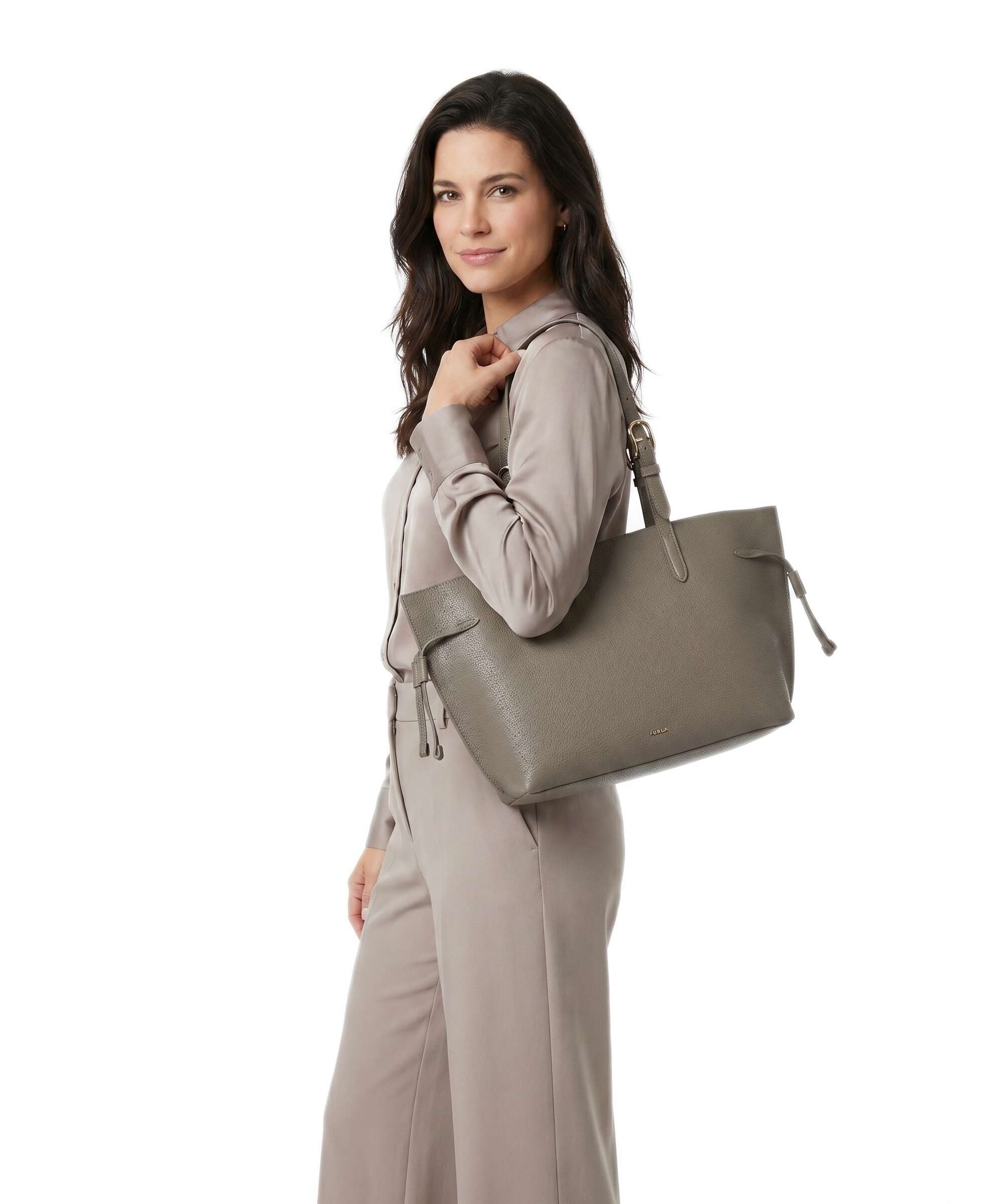 Furla Ava M Tote bag muddy gray/rosewood