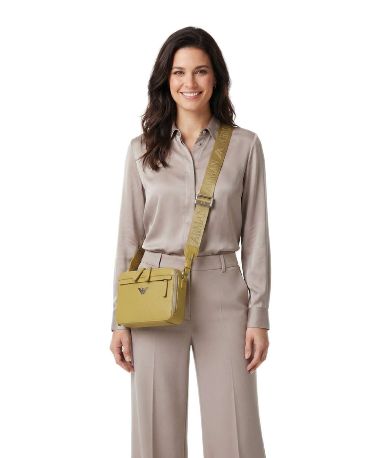 Emporio Armani Business Regenerated Crossbody bag ecru olive