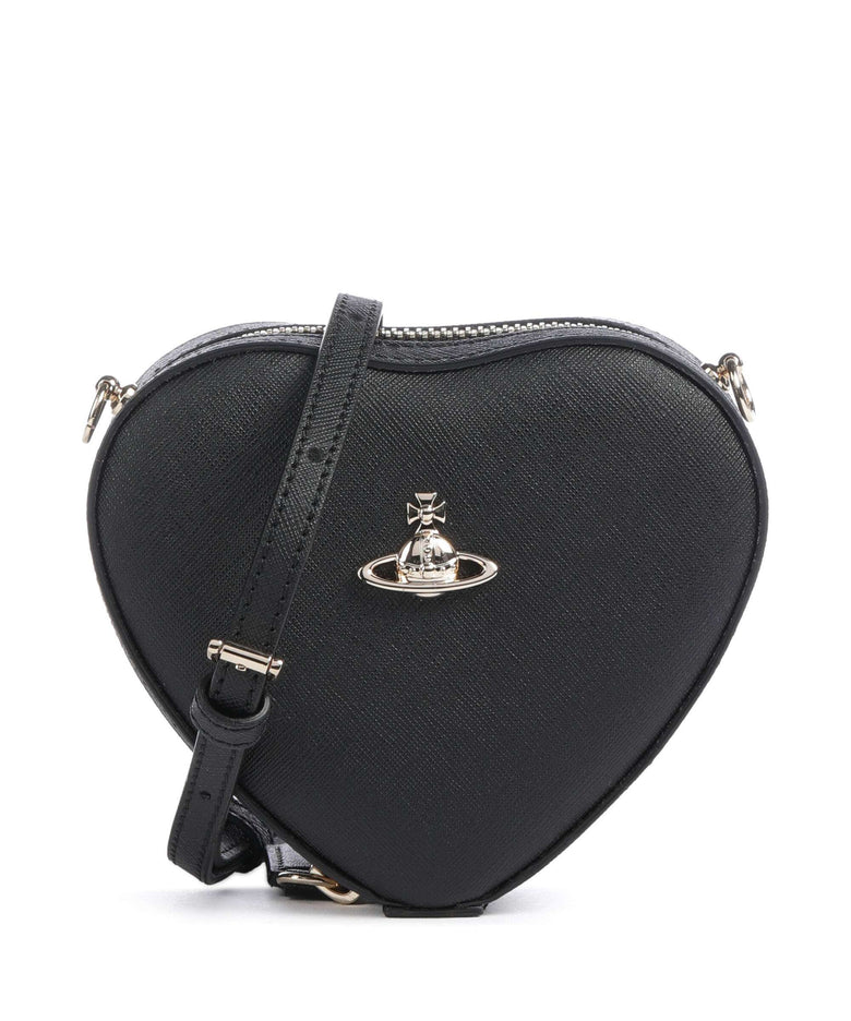 Vivienne Westwood Heart Saffiano Biogreen Mini Crossbody bag black