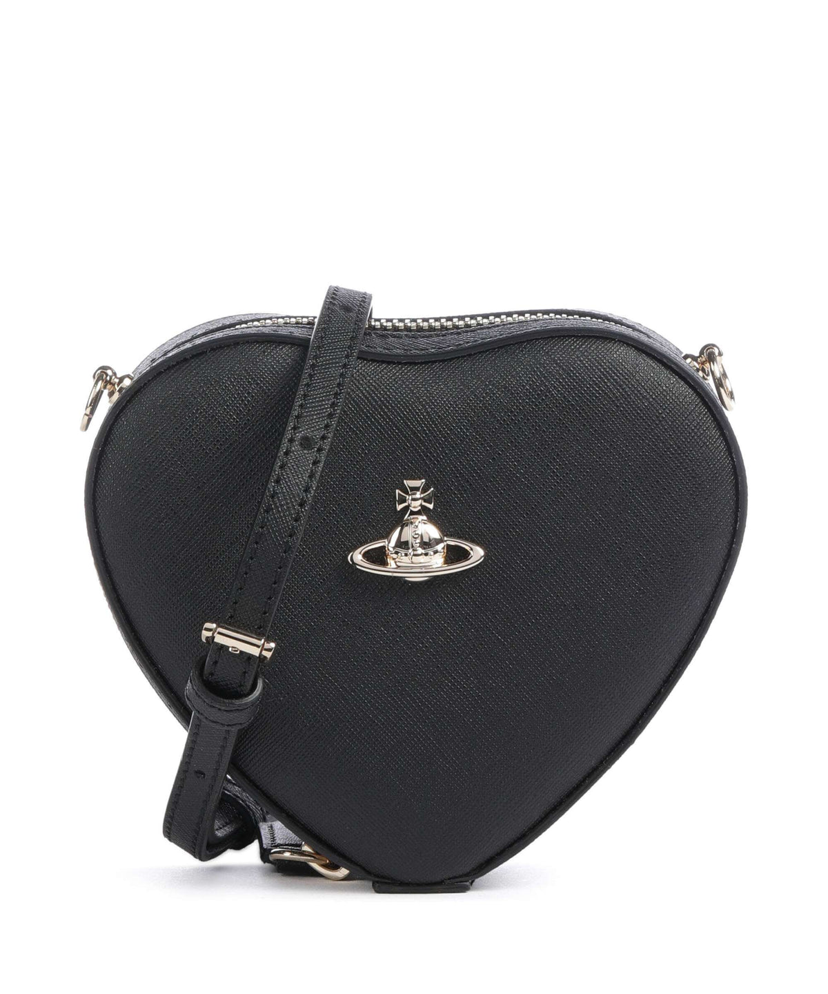 Vivienne Westwood Heart Saffiano Biogreen Mini Crossbody bag black
