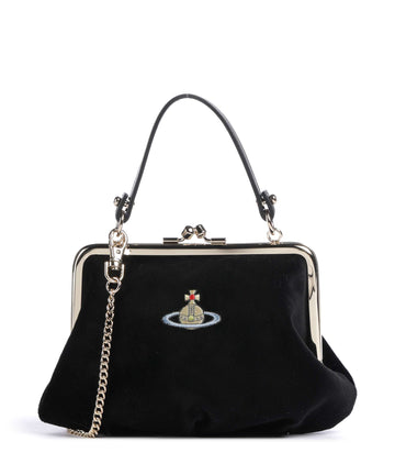 Vivienne Westwood Granny Frame Velvet Kabelka přes rameno black