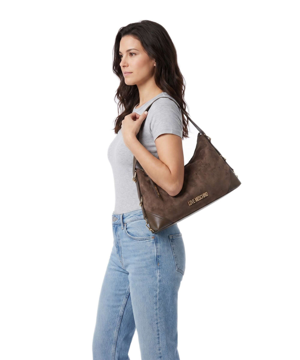 Love Moschino Signature Hobo bag marrone
