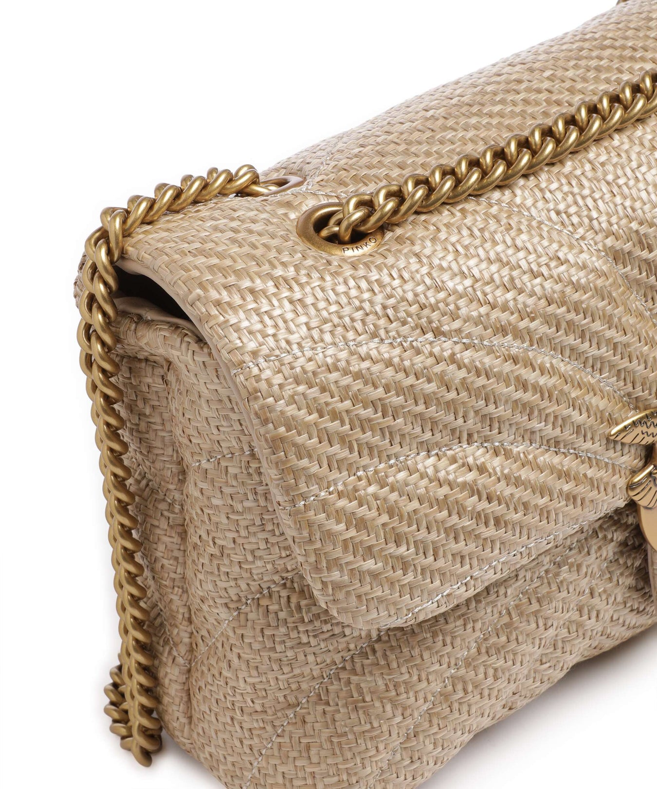 Pinko Love Puff Classic Shoulder bag beige/grigio fumo/antique gold