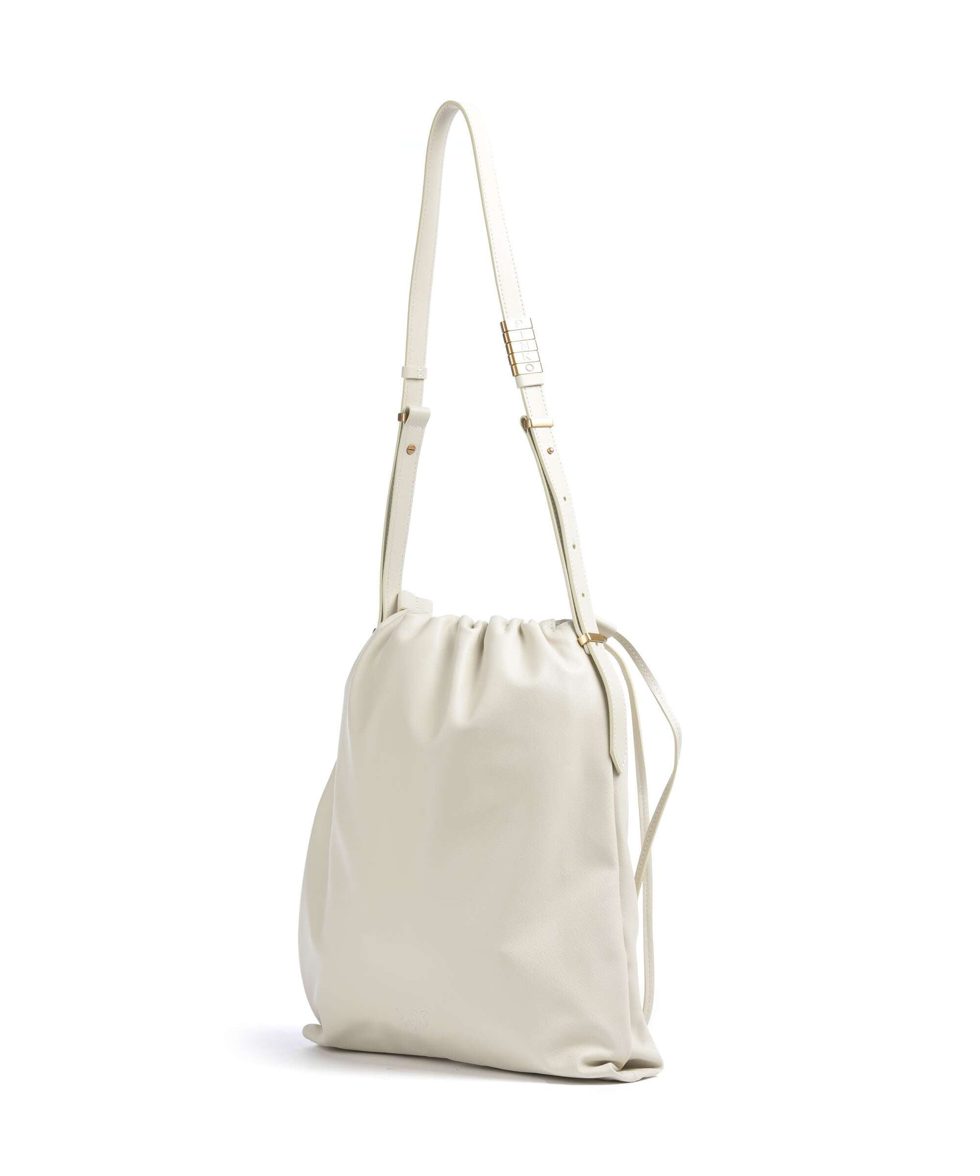 Pinko Classic Slouchy Bucket bag bianco seta/antique gold