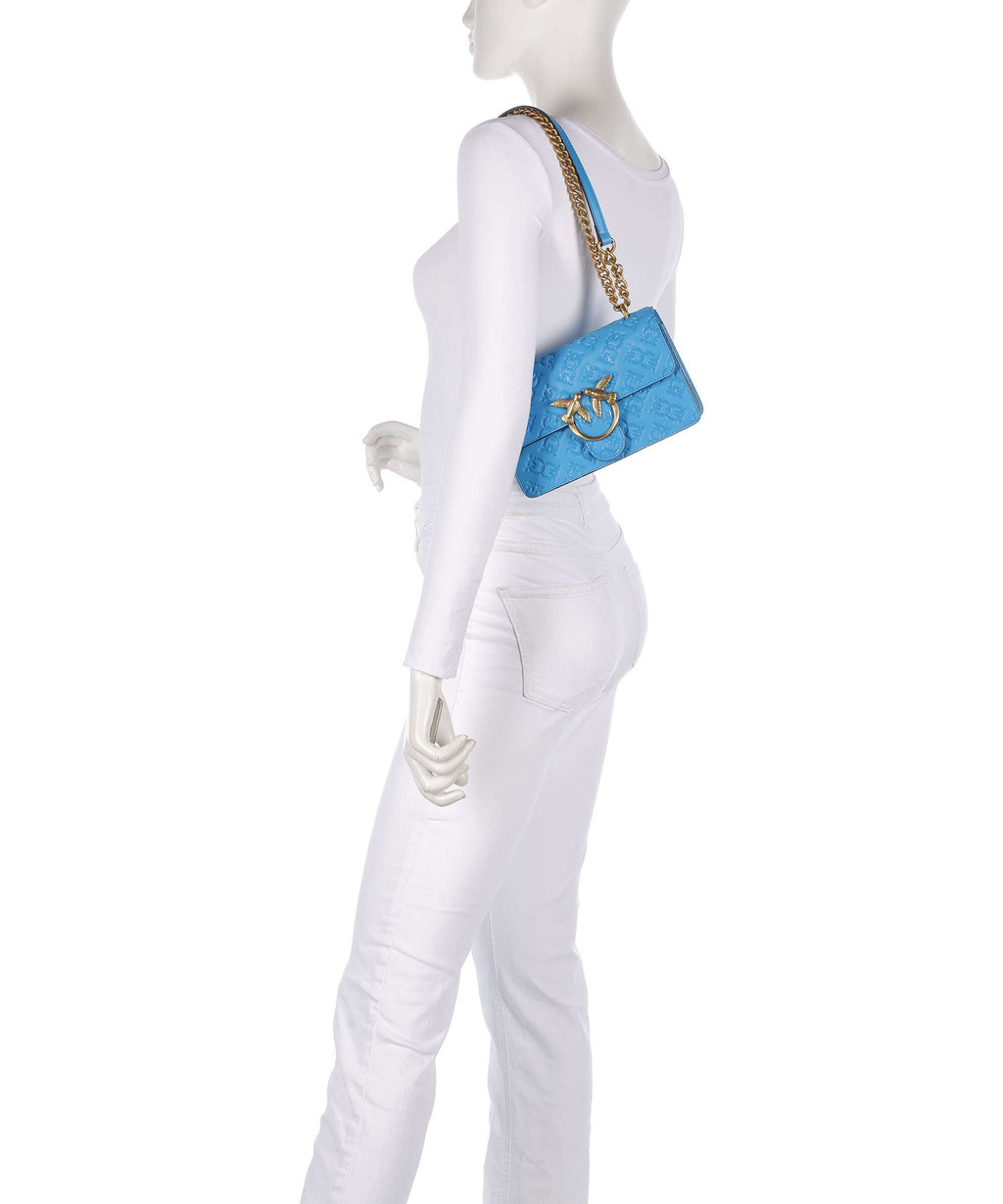 Pinko Love One Mini Shoulder bag azzurro dresda/antique gold