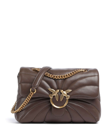 Pinko Love Puff Classic Taška přes rameno marrone castano/antique gold