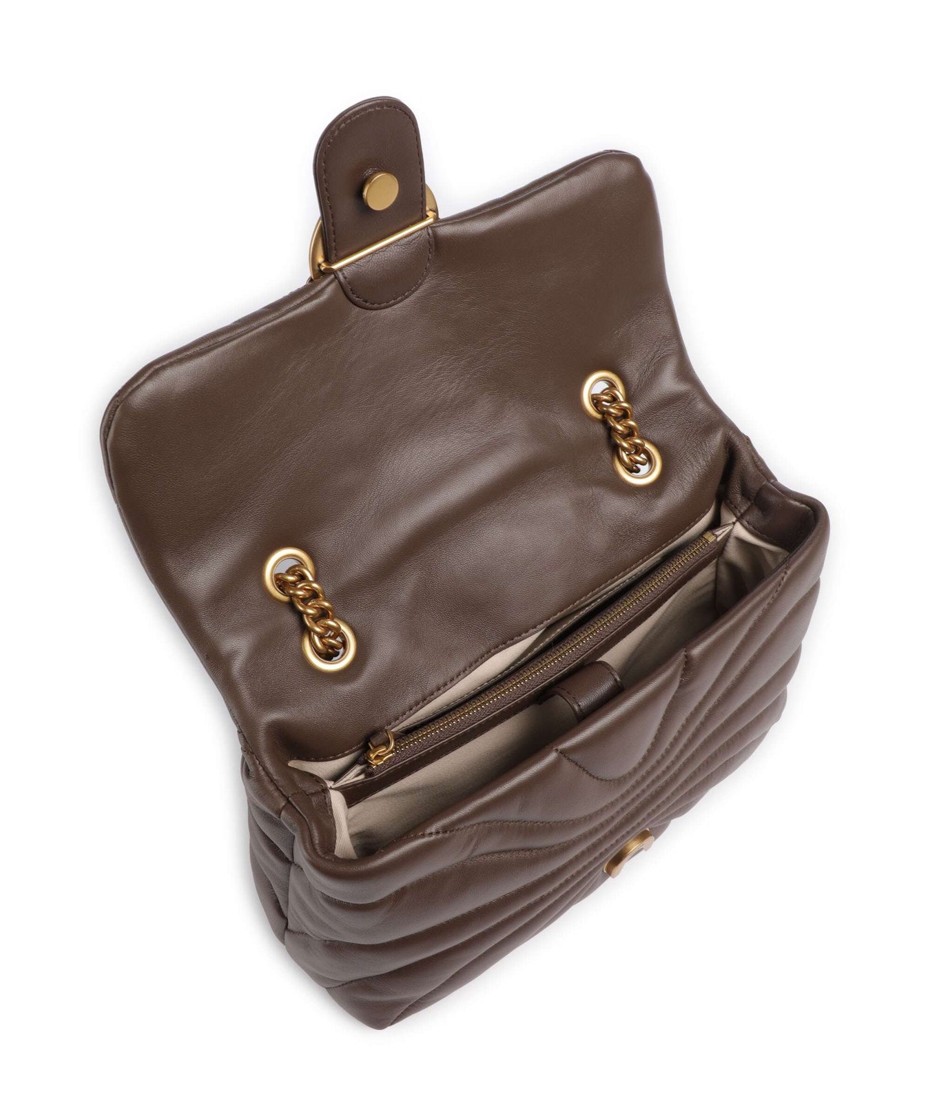 Pinko Love Puff Classic Shoulder bag marrone castano/antique gold