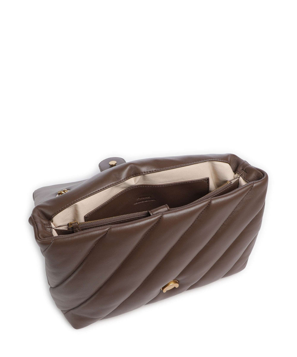 Pinko Love Puff Big Shoulder bag marrone castano/antique gold
