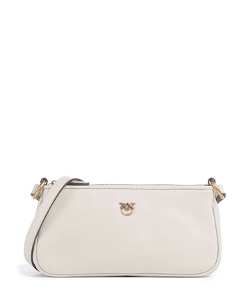 Pinko Half Moon Mini Kabelka přes rameno bianco seta/antique gold