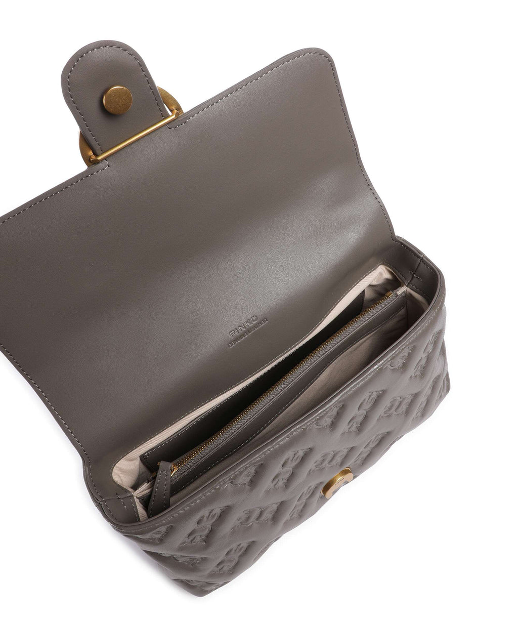 Pinko Love Lady Puff Classic Handbag grigio asfalto/antique gold