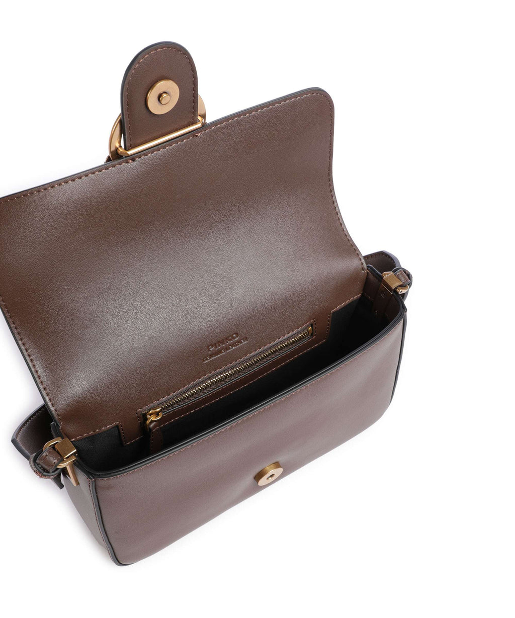 Pinko Love One Mini Slouchy Shoulder bag marrone castano/antique gold