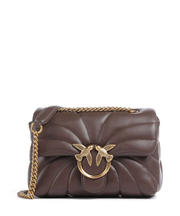 Pinko Love Puff Mini Taška přes rameno marrone castano/antique gold