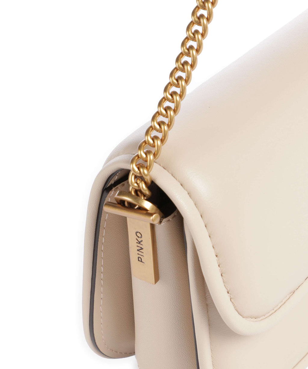 Pinko Love Box Baguette Shoulder bag beige/grigio fumo/antique gold