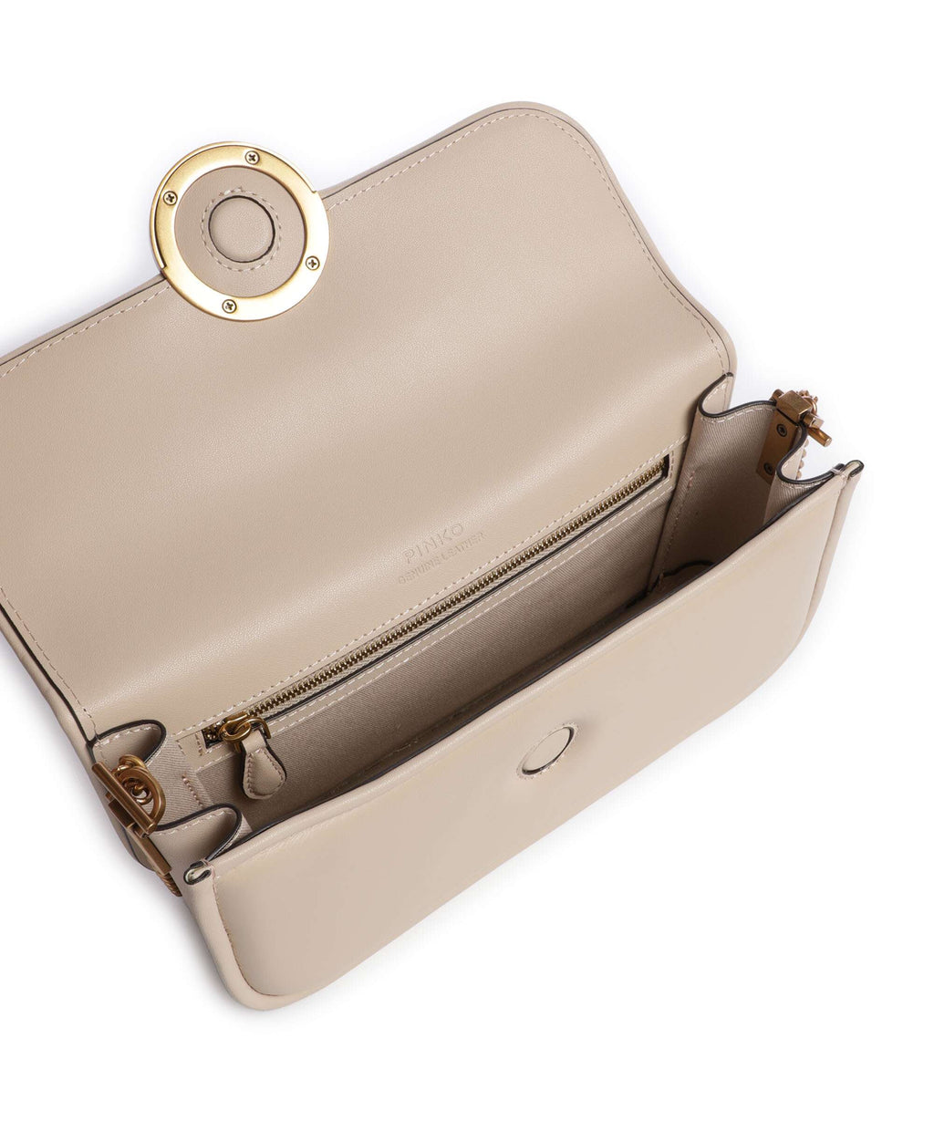 Pinko Love Box Baguette Shoulder bag beige/grigio fumo/antique gold