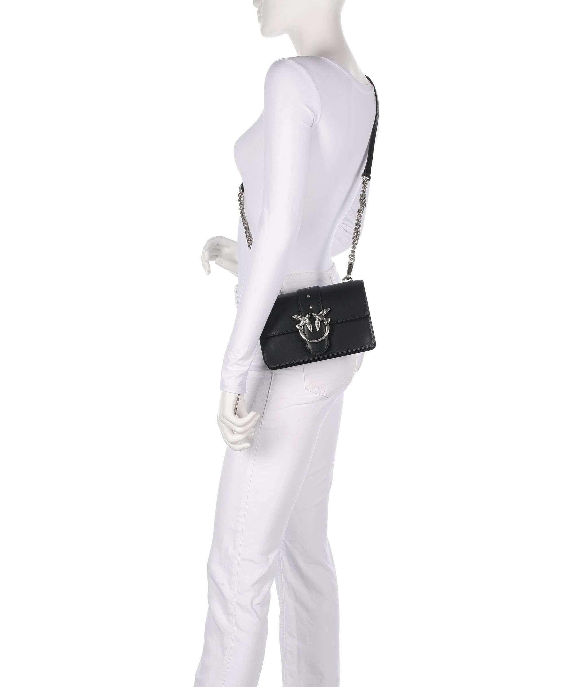 Pinko Love One Mini Crossbody bag nero/old silver