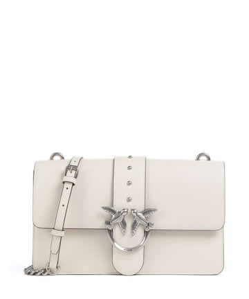 Pinko Love One Classic Kabelka přes rameno bianco seta/old silver
